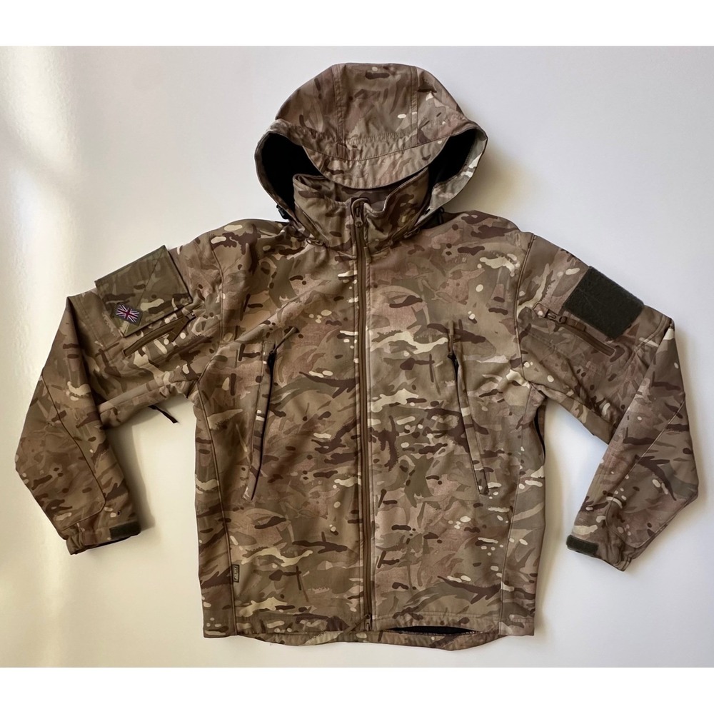 Highlander Tactical Softshell Jacket Camo AB-TEX Waterproof Hooded Mens XL READ